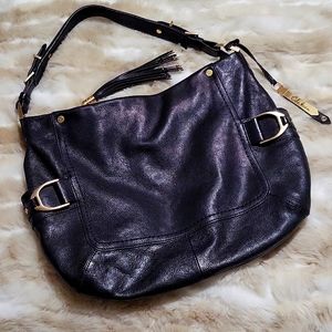 EUC Cole Haan black leather w/gold hardware hobo bag